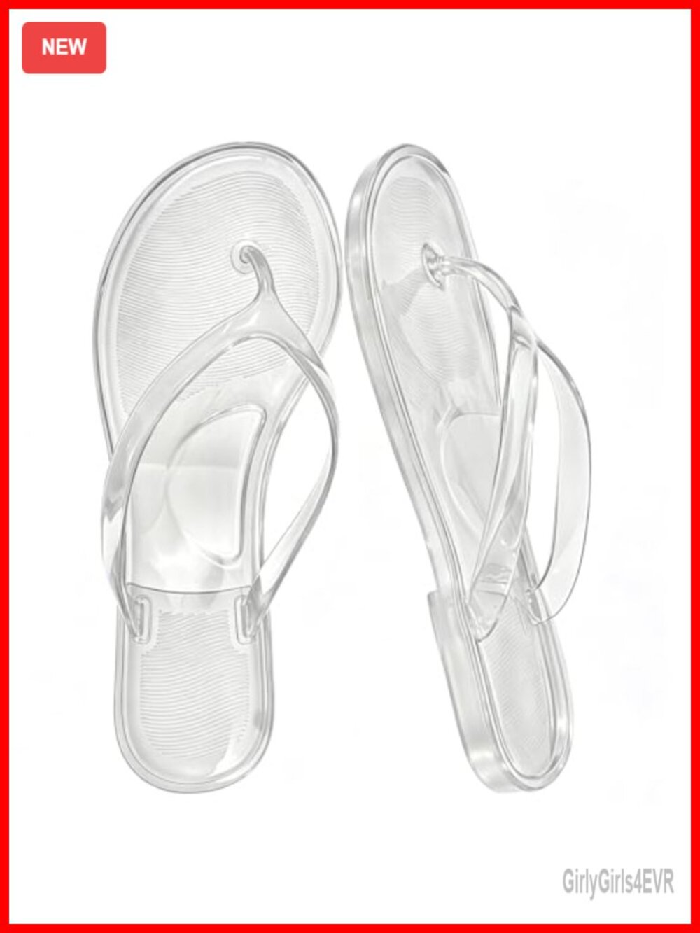 Jelly Flip Flops for Women Non-Slip Waterproof Summer Sandals Flexible Sole